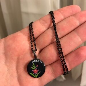 August birth flower necklace